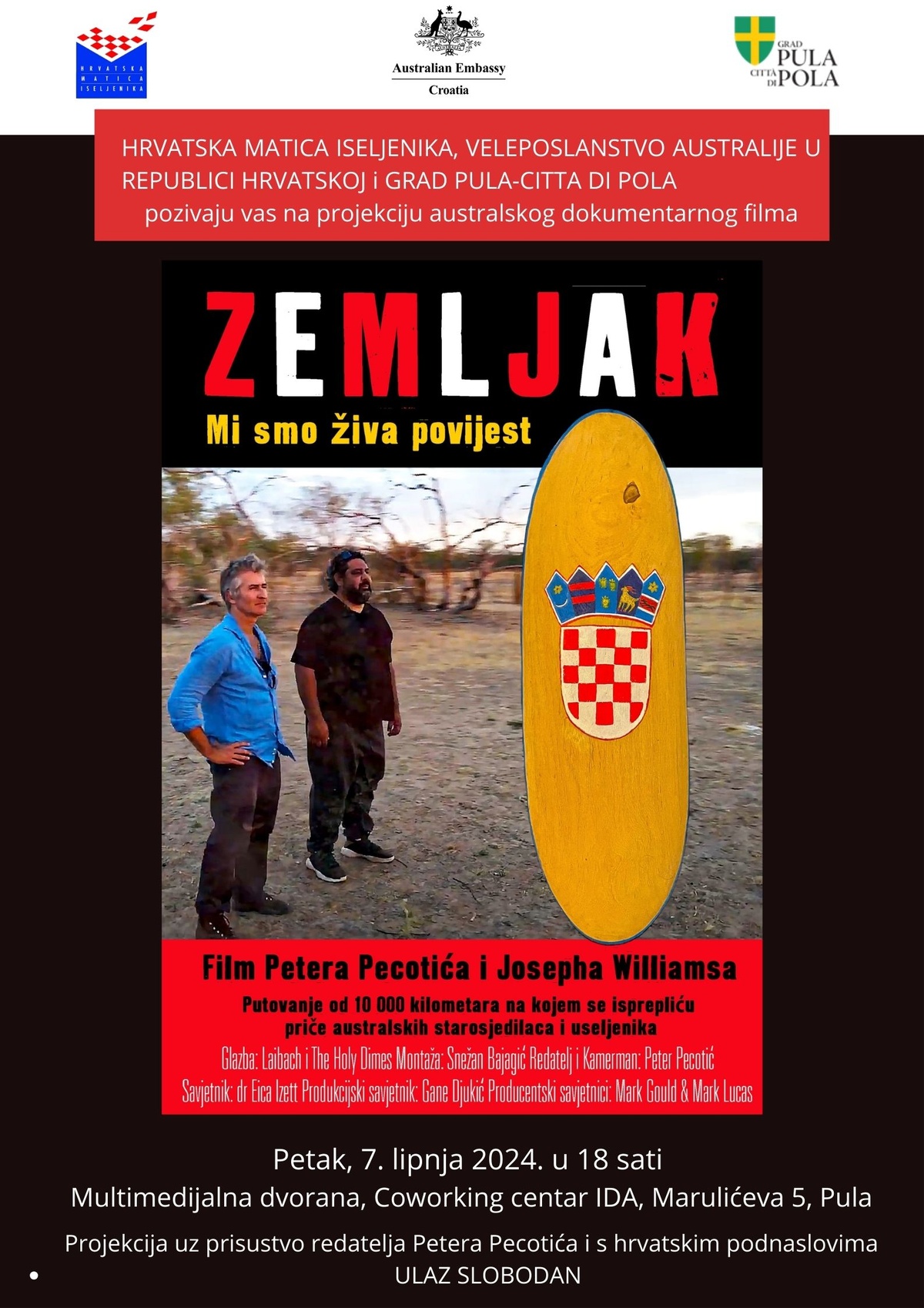 Projekcija filma Zemljak/Countryman u Puli