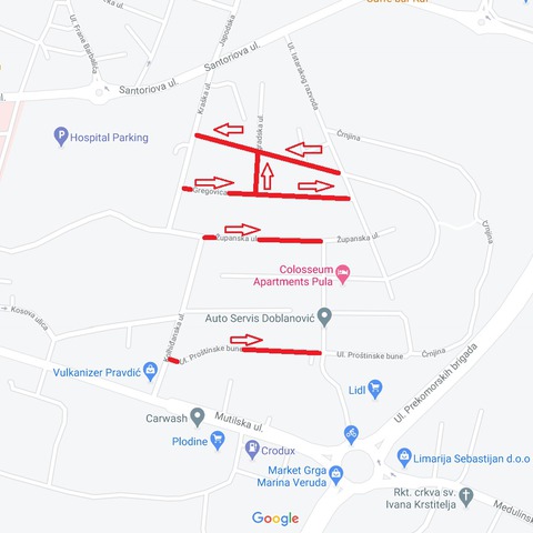 nova organizacija prometa na Gregovici