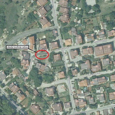 Lokacija izvođenja radova u Ivančićevoj ulici
