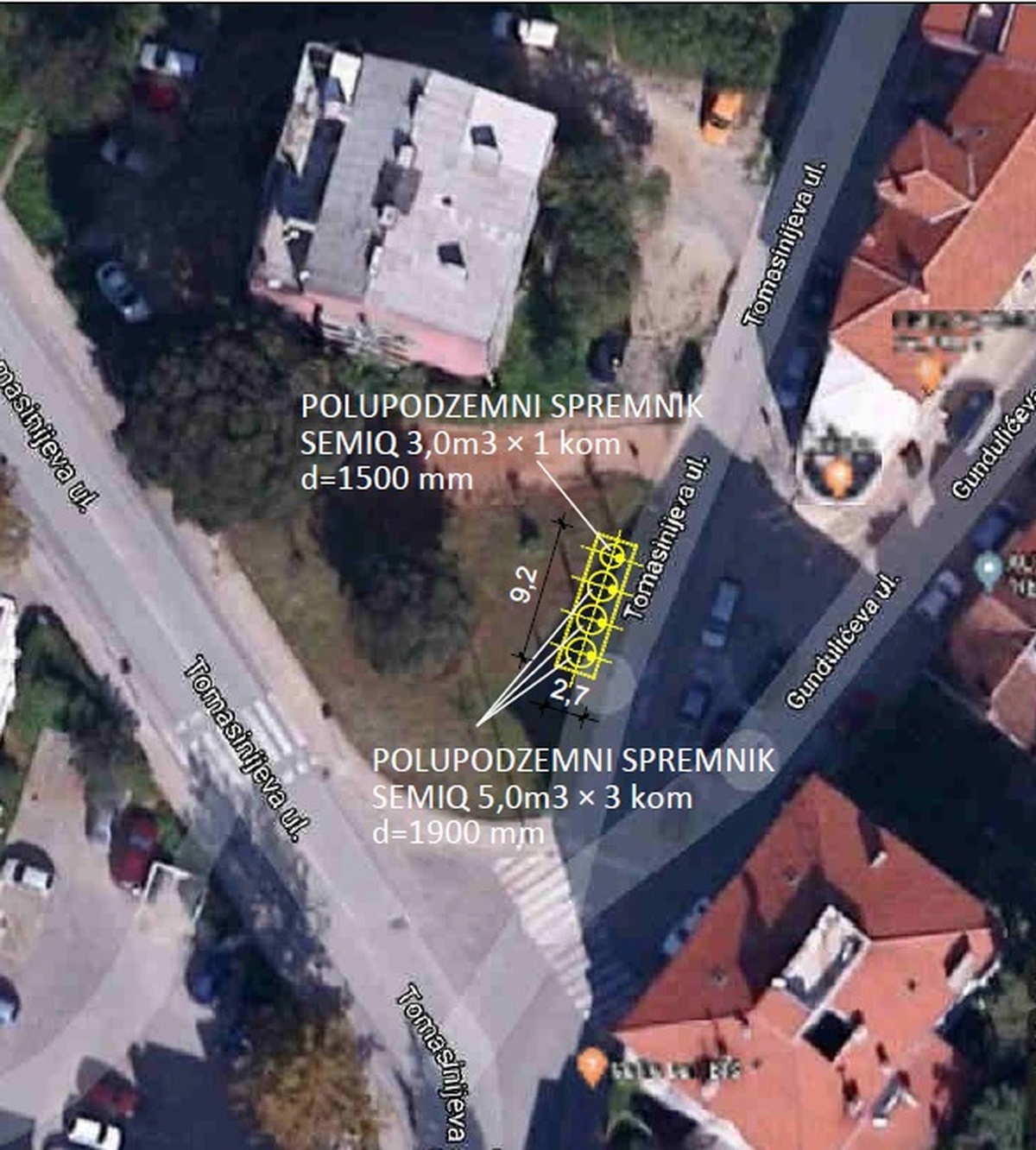 Lokacija polupodzemnih spremnika u Tomasinijevoj