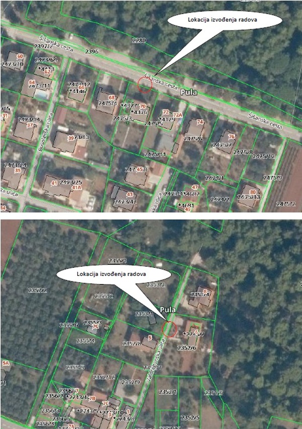 Lokacije izvođenja radova