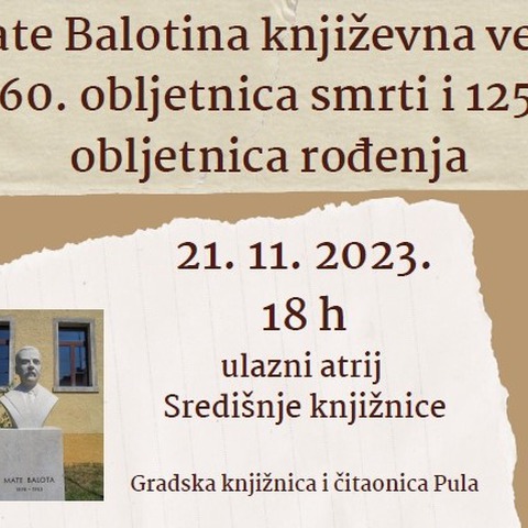 Mate Balotina književna večer