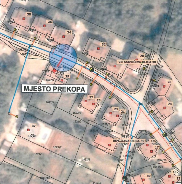 Privremena regulacija prometa - Vitasovićeva