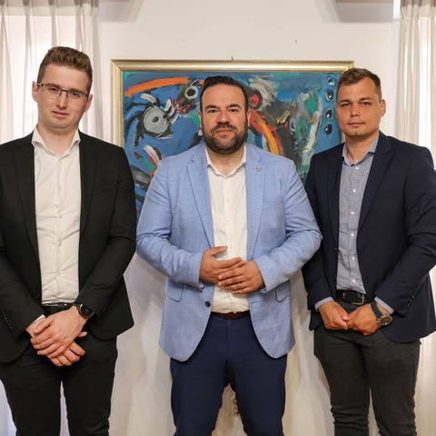 Predstavnici Kluba studenata Istre na prijemu kod gradonačelnika Filipa Zoričića