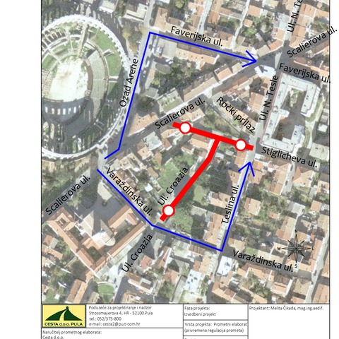 Privremena regulacije prometa na dijelu Stiglicheve i Ulice Croatia