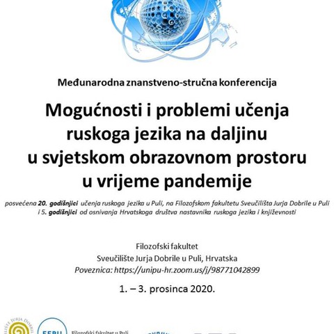 Međunarodna znanstveno-stručna konferencija "Mogućnosti i problemi učenja ruskoga jezika na daljinu u svjetskom obrazovnom prostoru u vrijeme pandemije