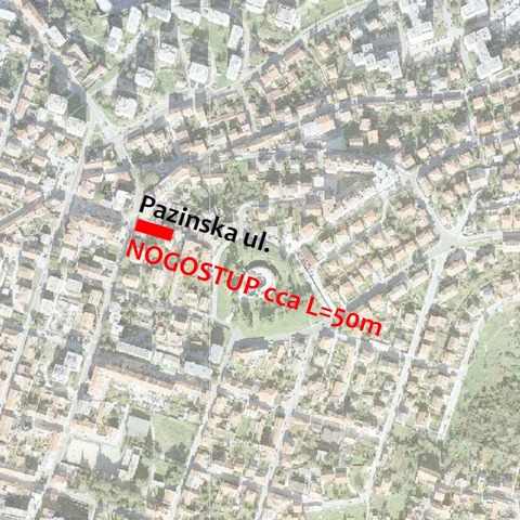Prikaz lokacije izvođenja radova u Pazinskoj ulici