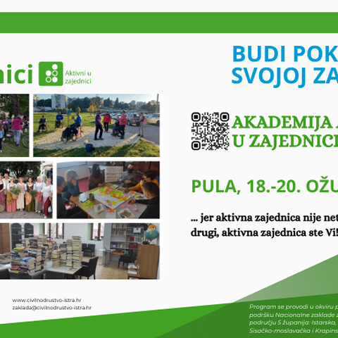 Otvorene prijave za Akademiju aktivni(h) u zajednici