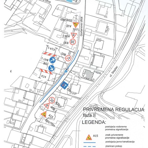 Privremena regulacija prometa_Gortanova ulica