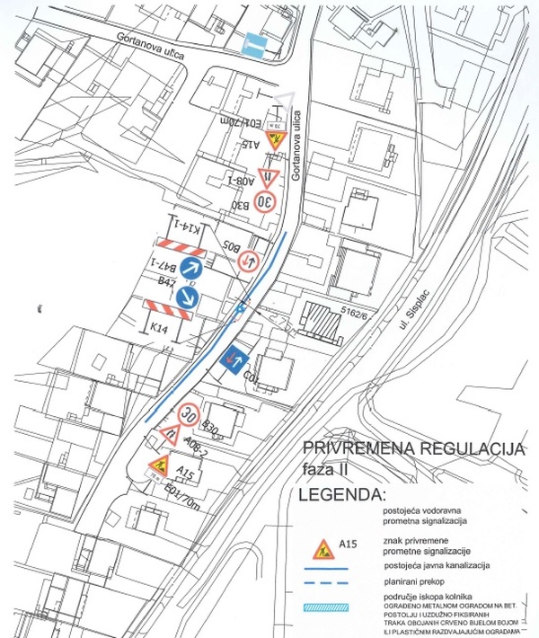 Privremena regulacija prometa_Gortanova ulica