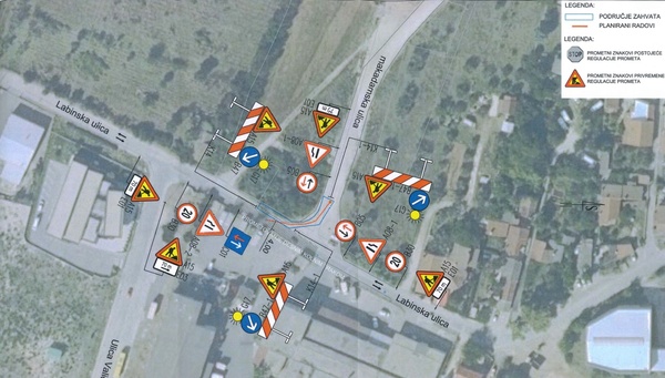 Privremena regulacija prometa_Labinska ulica_fazaI