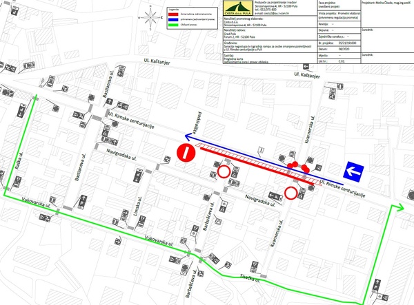 Privremena regulacija prometa na dijelu Ulice Rimske centurijacije