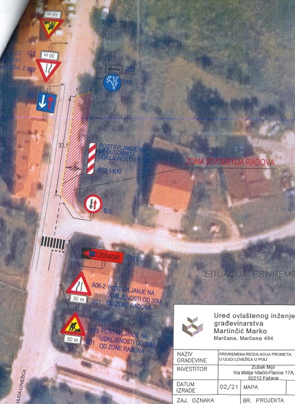 Privremena regulacija prometa_Ulica Lovežica_fazaI