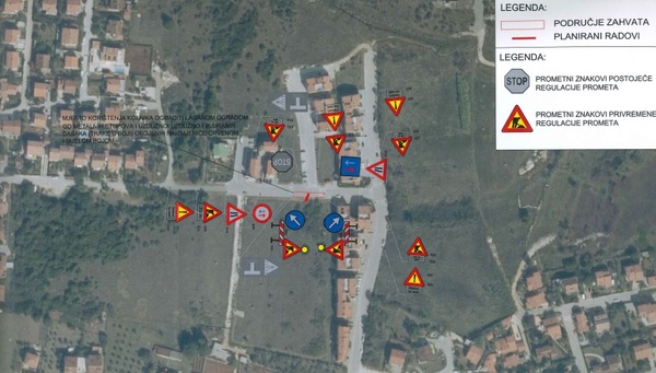 Privremena regulacija prometa na dijelu Modrušanovog prilaza_fazaI