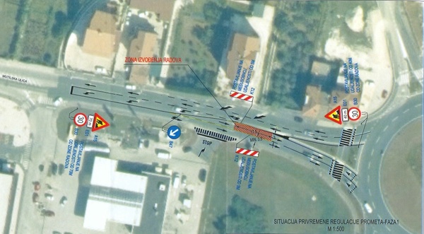 Privremena regulacija prometa na dijelu Mutilske ulice_fazaI
