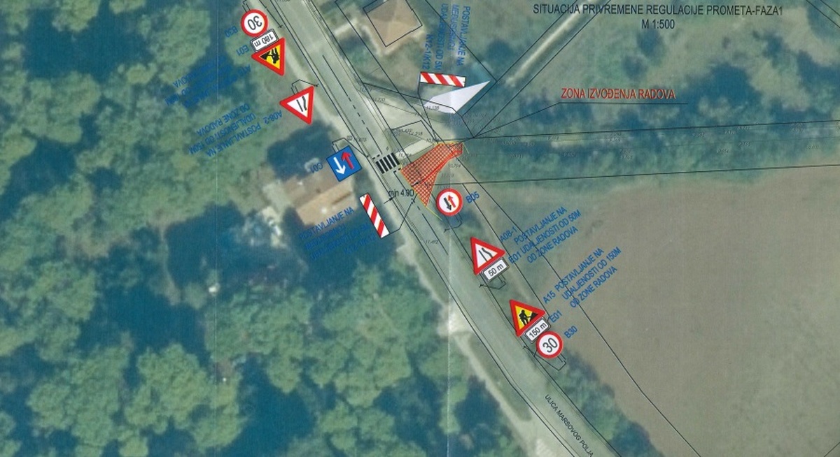Privremena regulacija prometa na dijelu Ulice Marsovog polja