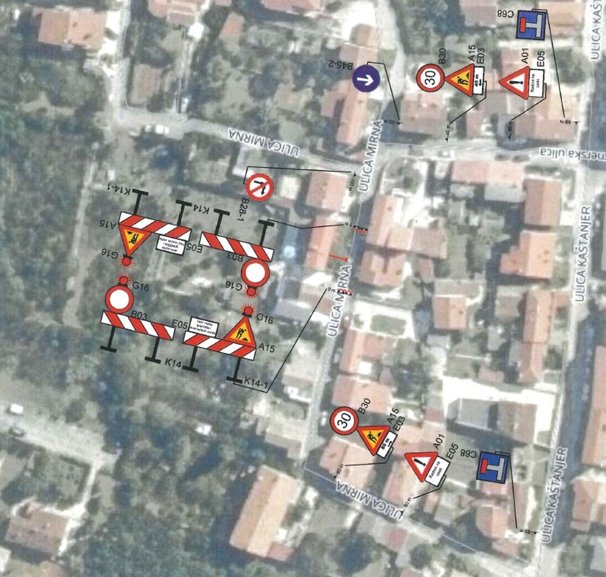 Privremena regulacija prometa na dijelu Ulice Mirna
