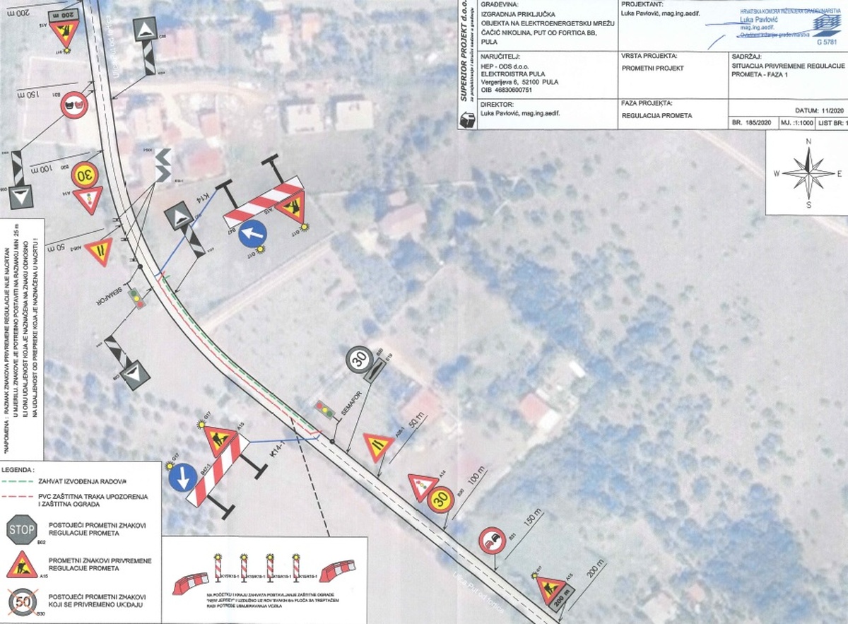 Privremena regulacija prometa na dijelu Ulice Put od Fortica _faza I
