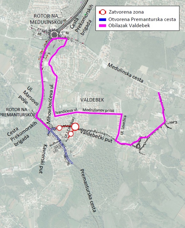 Privremena regulacija prometa na dijelu Valdebečkog puta i Ulice Jasne Crnobori