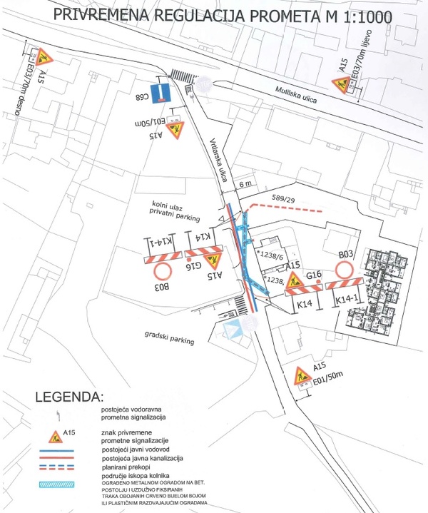 Privremena regulacija prometa na dijelu Vrtlarske ulice