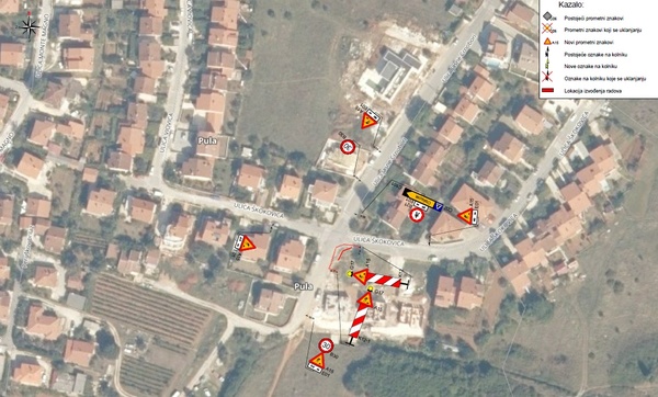 Privremena regulacija prometa na raskrižju Ulice Škokovica i Jasne Crnobori