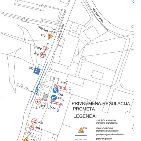 Privremena regulacija prometa u Lošinjskoj ulici