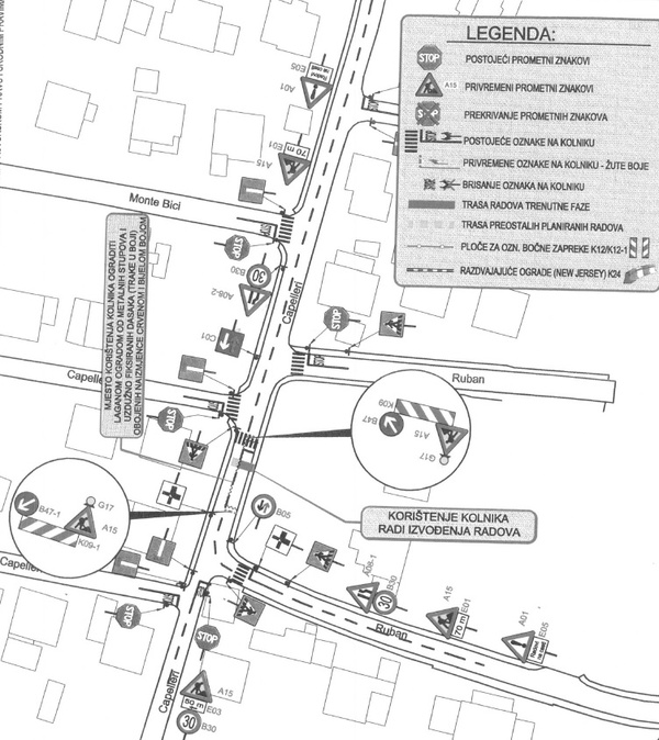 Privremena regulacija prometa u Ulici Capelleri_faza 1.