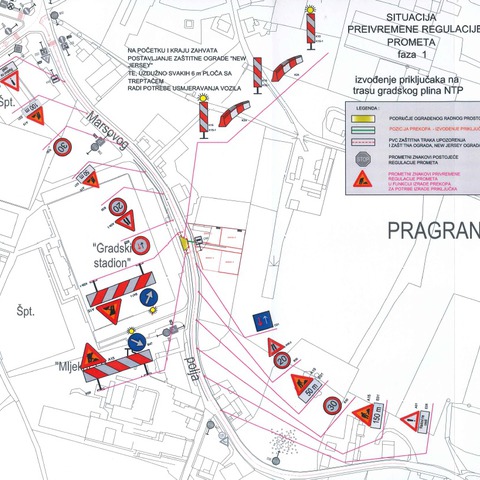 Privremena regulacija prometa u Ulici Marsovog polja_fazaI