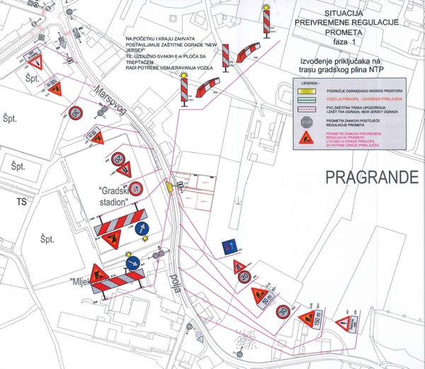 Privremena regulacija prometa u Ulici Marsovog polja_fazaI