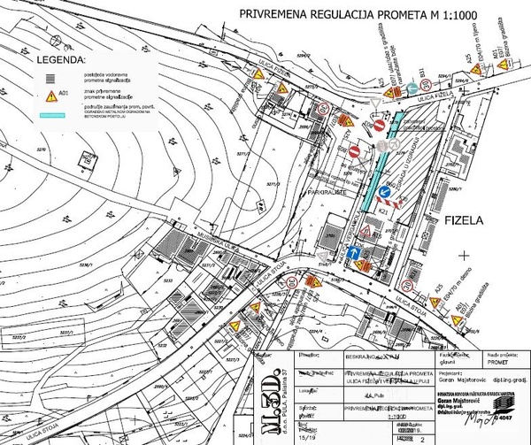 Privremena regulacija prometa u Ulici Vergarola