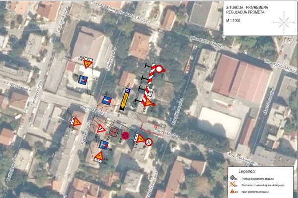 Privremena regulacija prometa u Rovinjskoj ulici