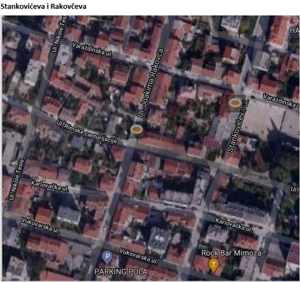 Stankovićeva - Rakovčeva, lokacije usporivača