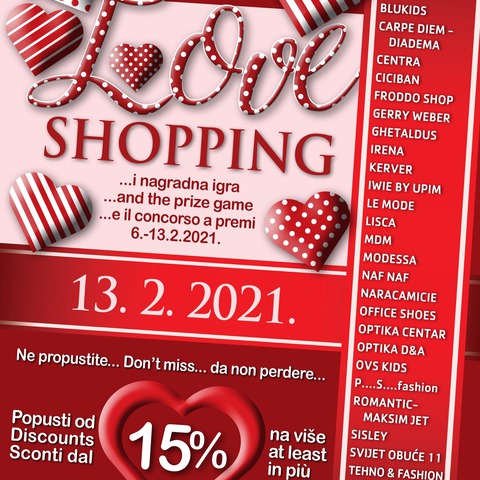 plakat trgovinske akcije Love Shopping