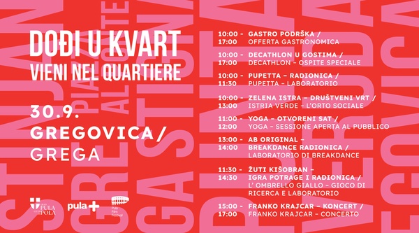 U subotu na Gregovici započinje program Dođi u kvart – Vieni nel quartiere