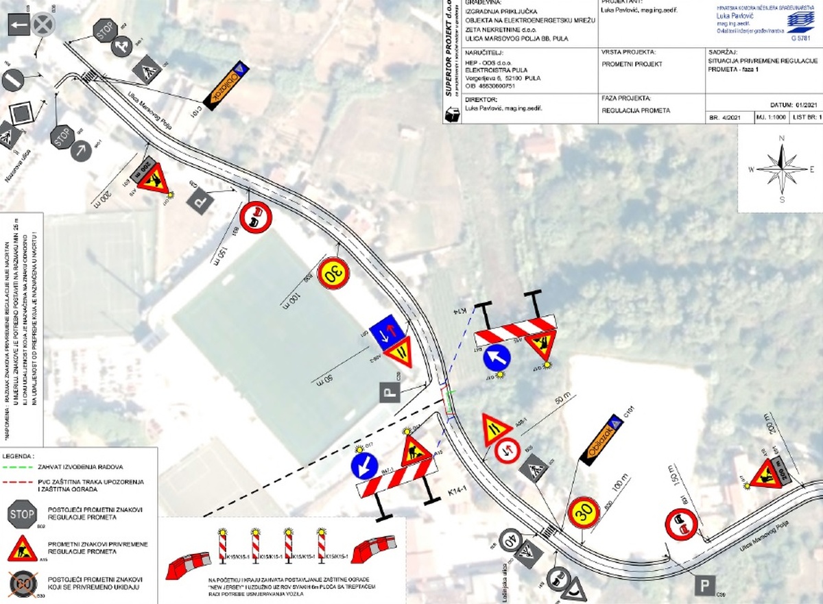 Privremena regulacija prometa na dijelu Ulice Marskovog polja_fazaI