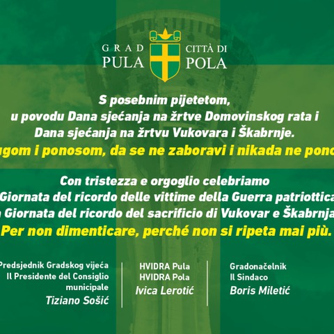 Dan sjećanja na žrtve Domovinskog rata i Dan sjećanja na žrtvu Vukovara i Škabrnje