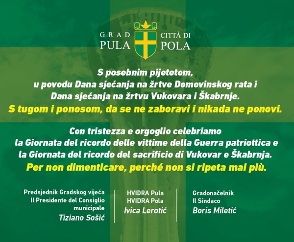 Dan sjećanja na žrtve Domovinskog rata i Dan sjećanja na žrtvu Vukovara i Škabrnje