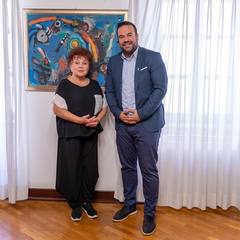 Zdenka Kovačiček i gradonačelnik Filip Zoričić