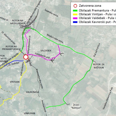 Privremena regulacija prometa na Premanturskoj cesti
