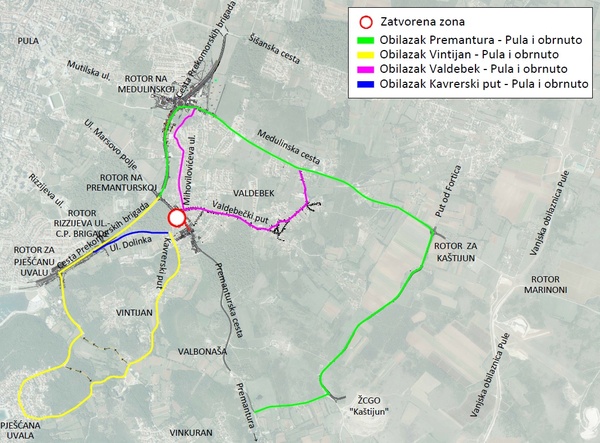 Privremena regulacija prometa na Premanturskoj cesti