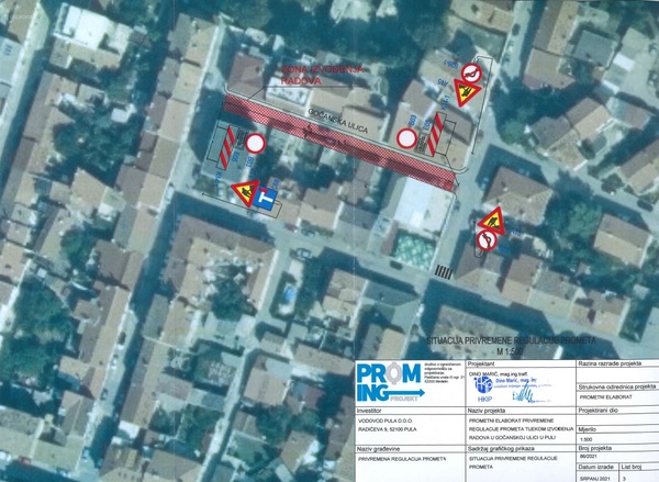 Privremena regulacija prometa u Gorčanskoj ulici