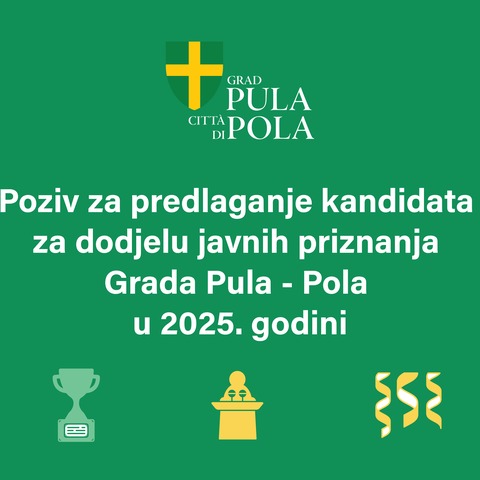 javna priznanja Grada Pula-Pola za 2025. godinu