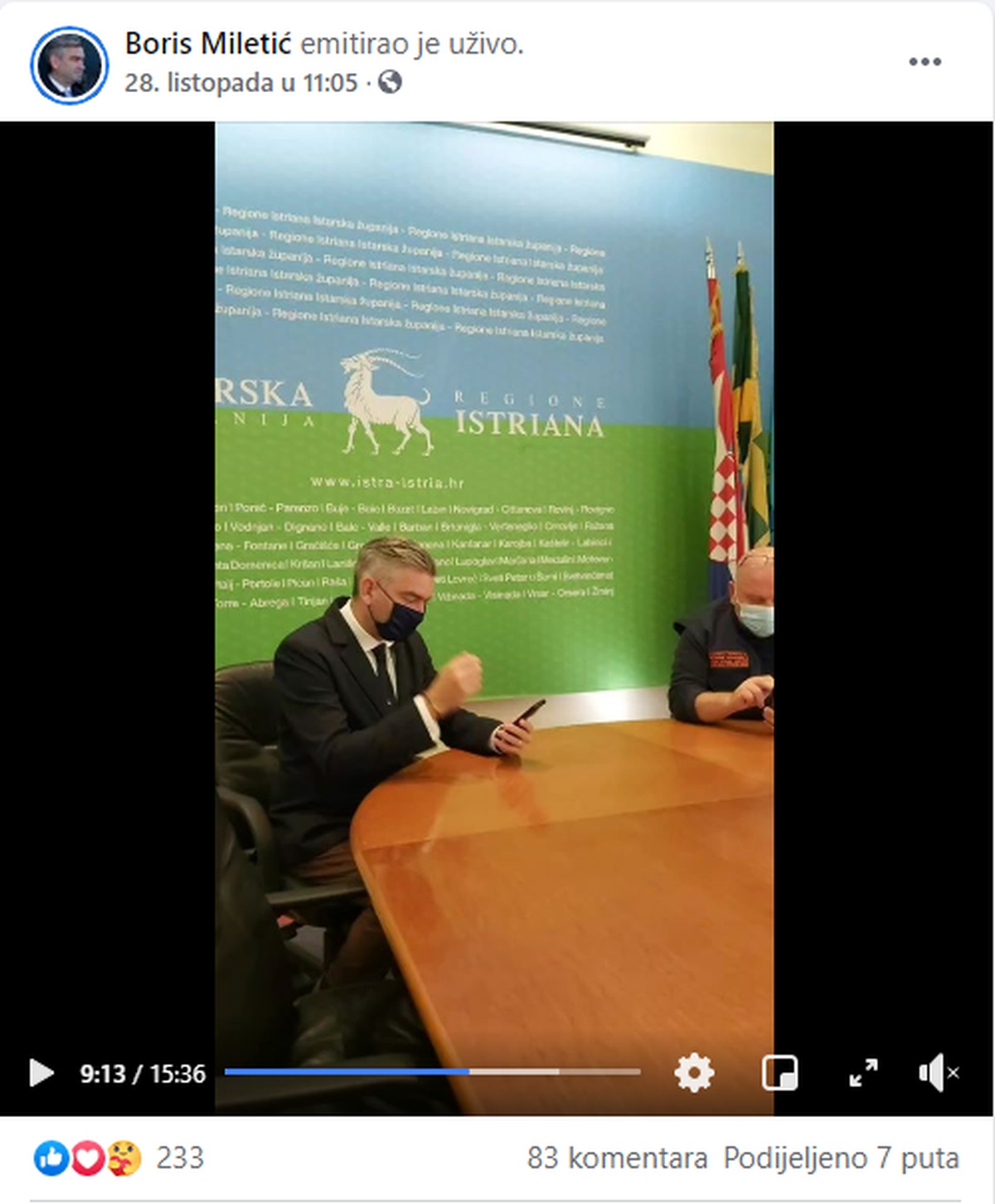 Facebook konferencija gradonačelnika Borisa Miletića