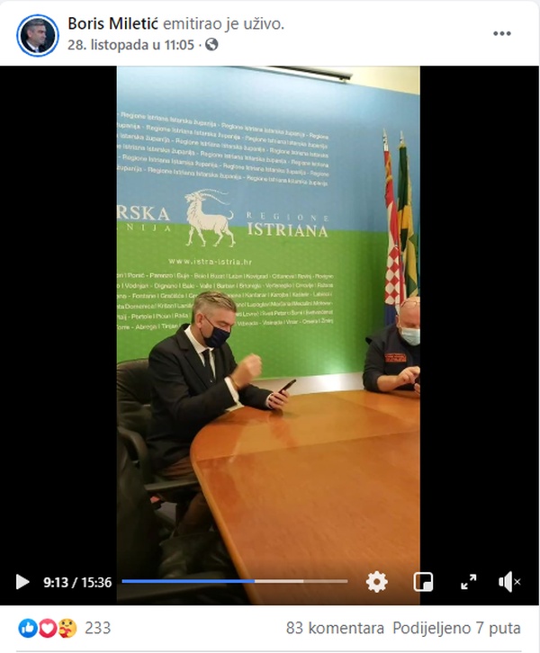 Facebook konferencija gradonačelnika Borisa Miletića