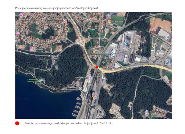 pozicija privremenog zaustavljanja prometa