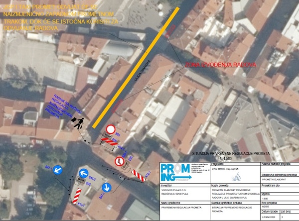 Grafika privremene regulacije prometa