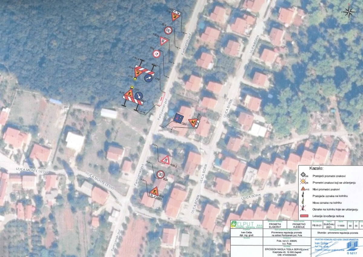 privremena regulacija prometa na dijelu Partizanskog puta