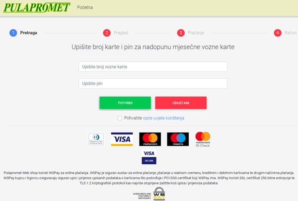 Produljenje karata Pulaprometa putem webshopa