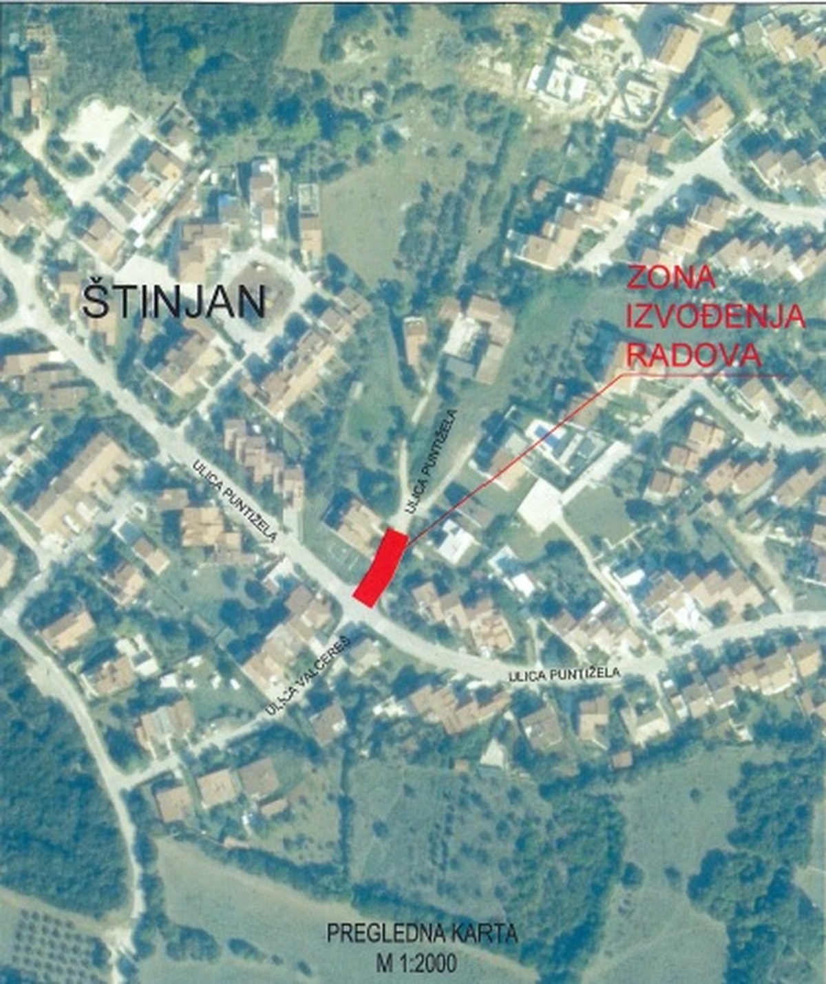 Zona izvođenja radova u Štinjanu