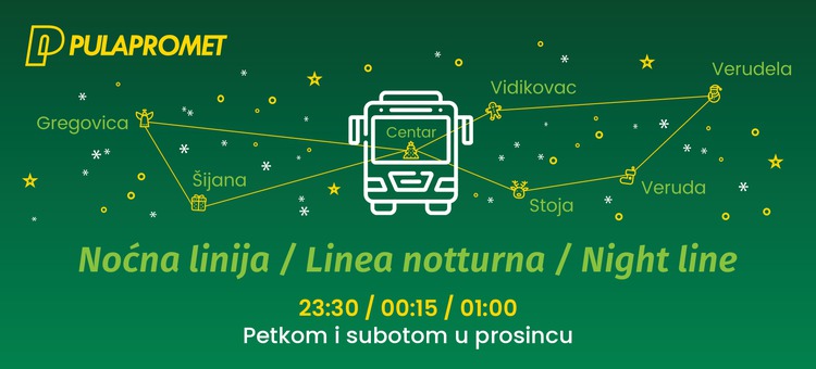 Pogodnosti tijekom prosinca - Noćna linija